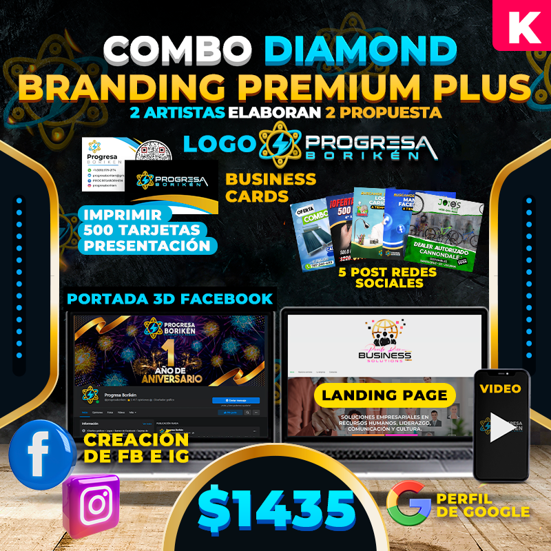 K. $1,435➡️ Combo Diamond BRANDING PREMIUM PLUS👉
