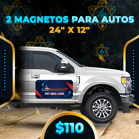 $110✅2 Magnetos para autos 24" x 12"