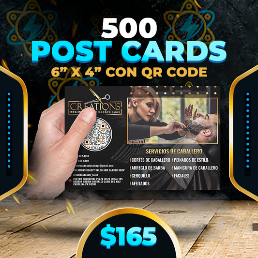 $165✅500 Diseño/Impreso de Post Cards 6"x 4"