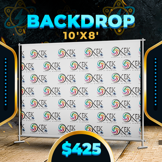 $425✅Backdrop Banner 10' x 8'