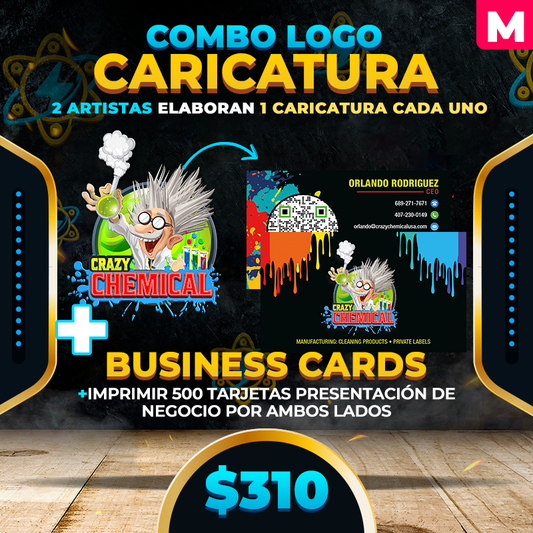 M. $310➡️Caricatura + Business Cards