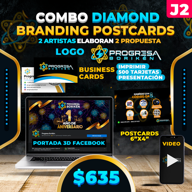 J2. $635➡️ Combo Diamond  BRANDING Post Cards 👉