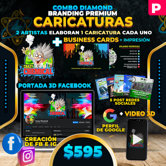 P. $595➡️ Diamond BRANDING PREMIUM Caricatura 👉