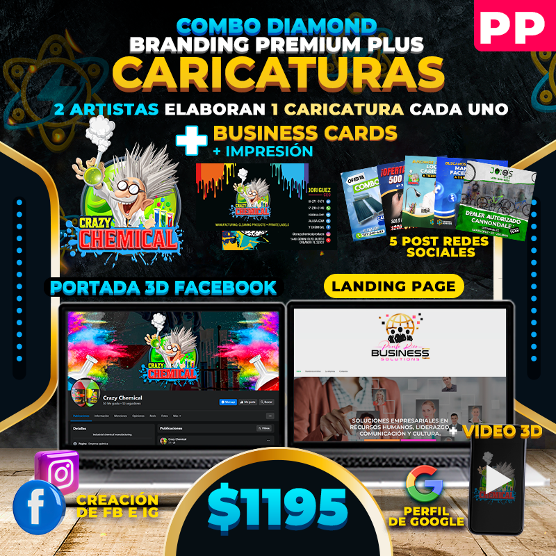 PP. $1,195➡️ Diamond BRANDING PREMIUM Plus Caricatura 👉