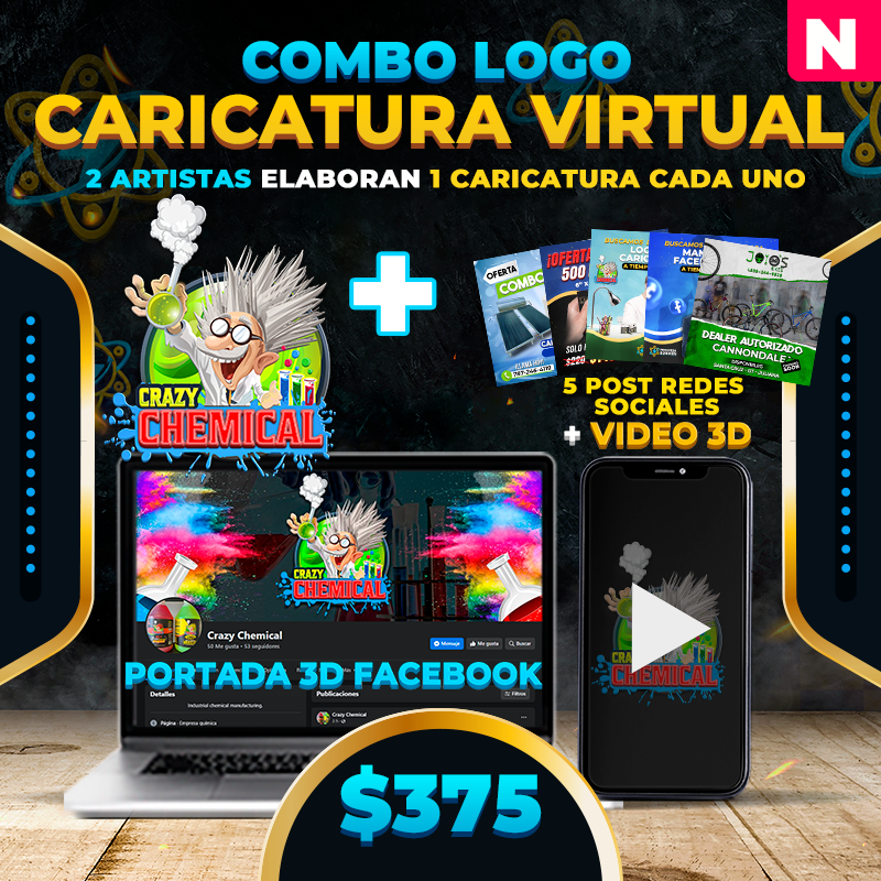 N. $375➡️Caricatura Virtual
