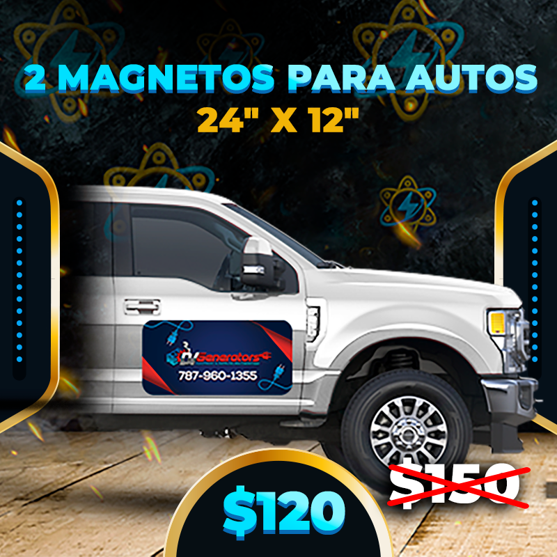 $120✅2 Magnetos para autos 24" x 12"
