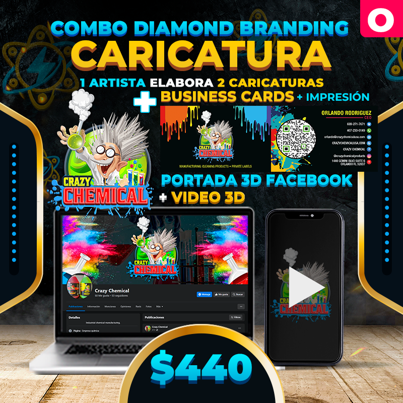 O. $440➡️ Diamond  BRANDING Caricatura👉