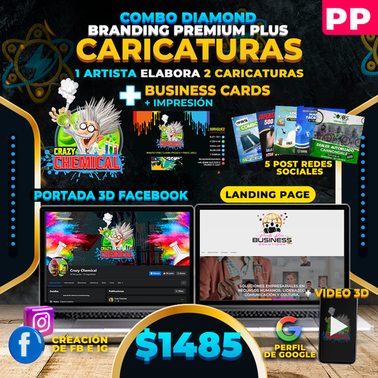 PP. $1,485➡️ Diamond BRANDING PREMIUM Plus Caricatura 👉