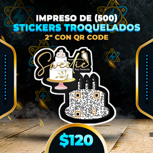 $120✅Impreso de (500) Stickers Troquelados 2"