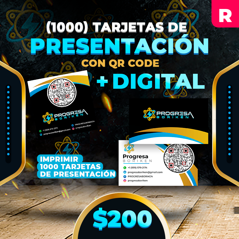 R. $200➡️Tarjetas de Presentación + DIGITAL