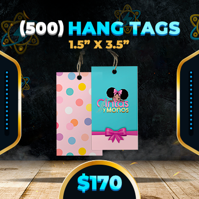 500 Hang Tags 1.5" X 3.5"
