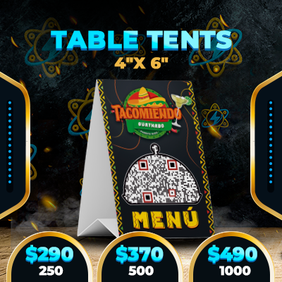 Table Tents 4" X 6"